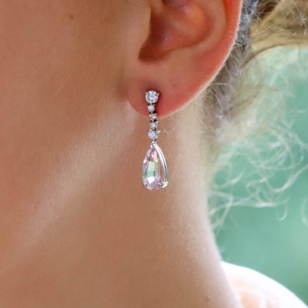 5ct Pink Morganite and Diamond Drop Earrings