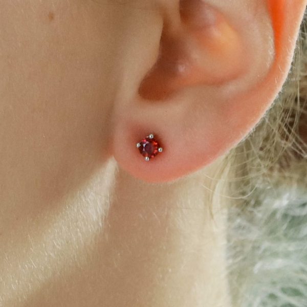 0.59ct Ruby Single Stone Stud Earrings