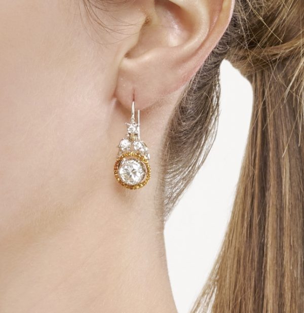 Exclusive Vintage Mario Buccellati 2.50ct Diamond Drop Earrings