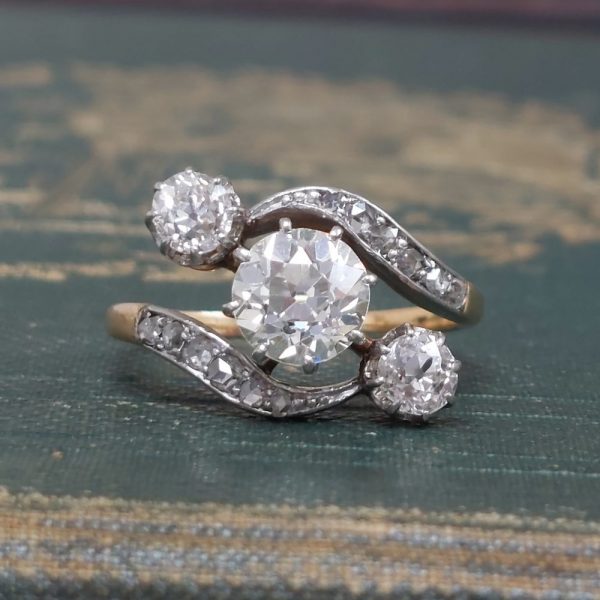 Antique Edwardian 1.40ct Old European Cut Diamond Ring