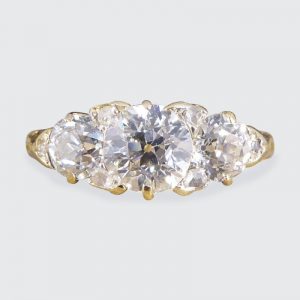 Antique Late Victorian 1.52ct Diamond Three Stone Ring