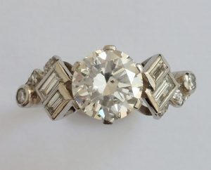 Art Deco Antique 1.61ct Old European Diamond Ring