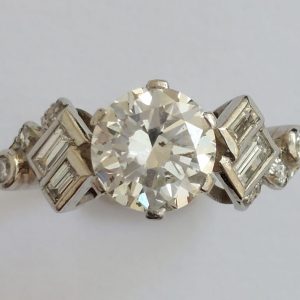 Art Deco Antique 1.61ct Old European Diamond Ring