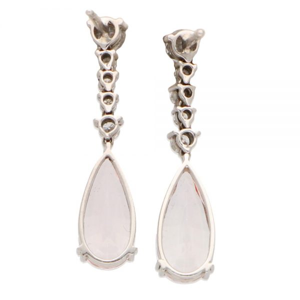 5ct Pink Morganite and Diamond Drop Earrings