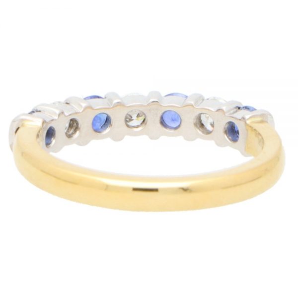 Sapphire and Diamond Half Eternity Ring in 18ct Gold