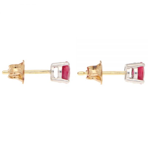 1.15ct Ruby Solitaire Stud Earrings
