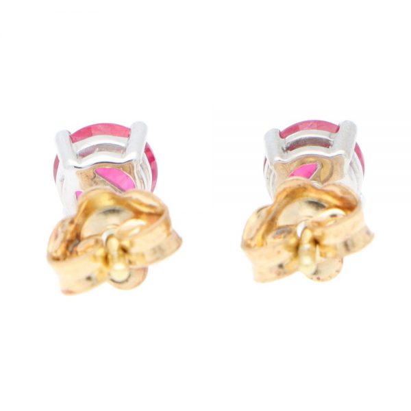 1.15ct Ruby Single Stone Stud Earrings