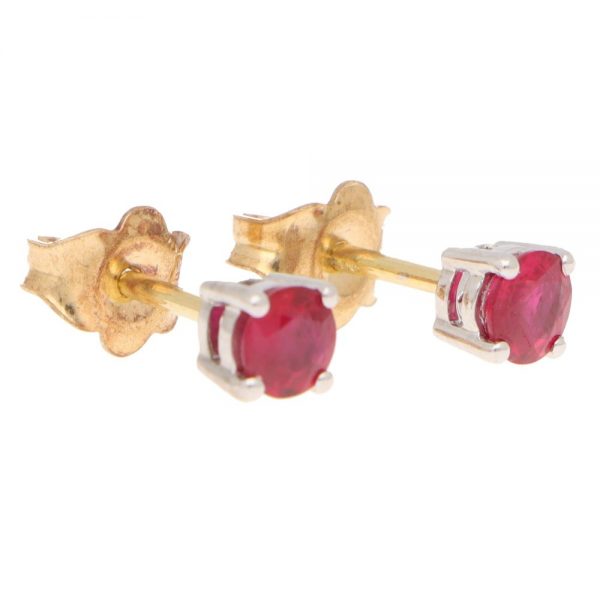 0.59ct Ruby Single Stone Stud Earrings