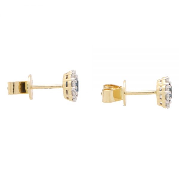 0.62ct Sapphire and Diamond Cluster Stud Earrings