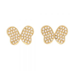 0.33ct Diamond Butterfly Stud Earrings in 18ct Yellow Gold