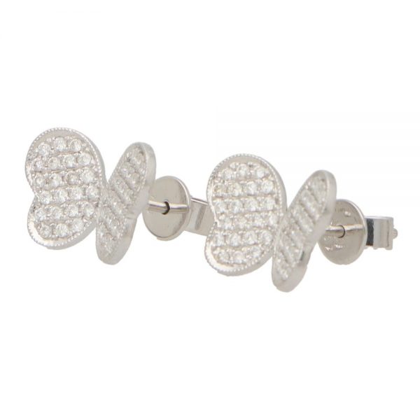0.38ct Diamond Butterfly Stud Earrings in 18ct White Gold