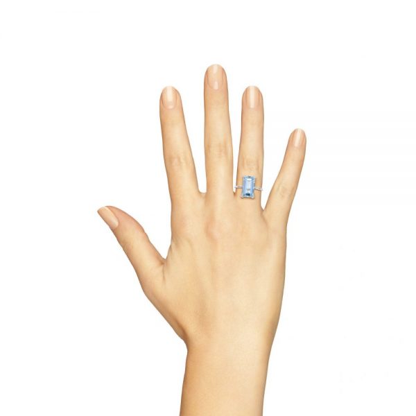 5.5ct Blue Topaz Solitaire Cocktail Ring