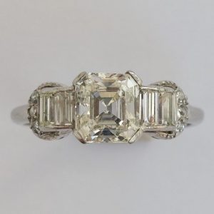 Vintage 1.51ct Asscher Cut Diamond Ring