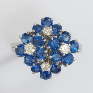Vintage Oscar Heyman Sapphire and Diamond Ring