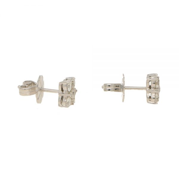 1.22ct Diamond Blossom Cluster Stud Earrings in 18ct White Gold