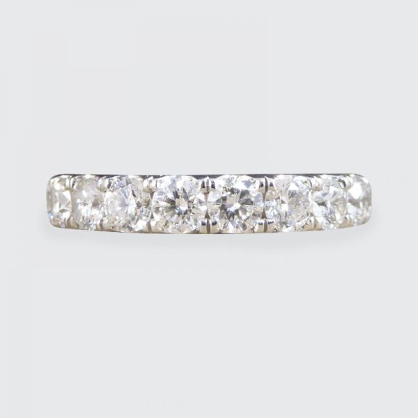 1.10ct Modern Brilliant Cut Diamond Half Eternity Ring