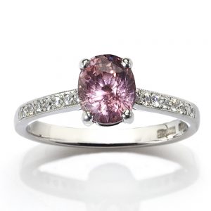 1.72ct Purple Pink Sapphire and Diamond Ring