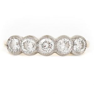 Vintage Diamond Five Stone Ring, 0.75 carats