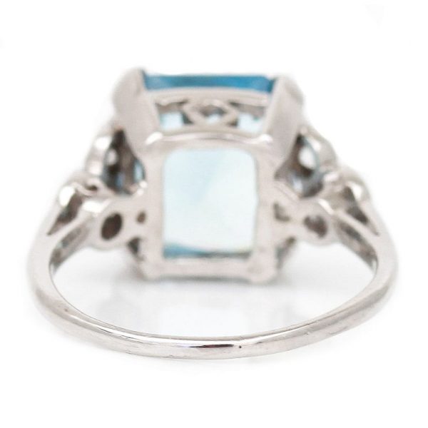 Art Deco 3.40ct Aquamarine and Diamond Ring