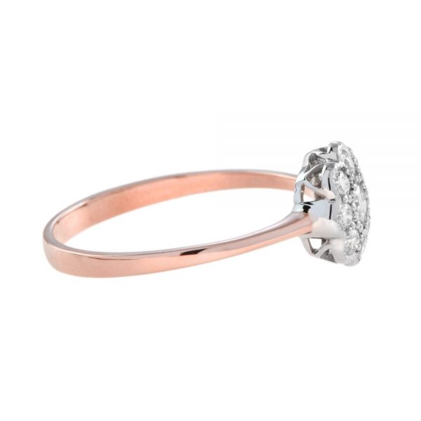 0.32ct Diamond Floral Cluster Ring in Rose Gold