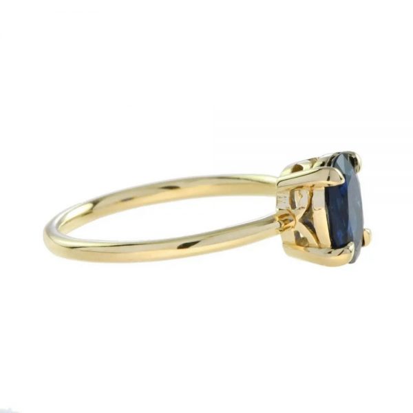 1.17ct Oval Blue Sapphire Solitaire Engagement Ring