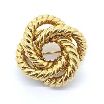 Tiffany Yellow Gold Rope Knot Twist Brooch - Jewellery Discovery