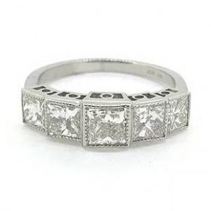 Princess Cut Diamond Five Stone Ring in Platinum, 2.30 carats