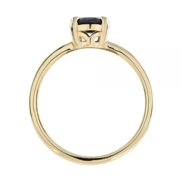 Oval Sapphire Solitaire Engagement Ring in Yellow Gold