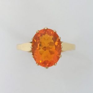 2.88ct Fire Opal Solitaire Ring 