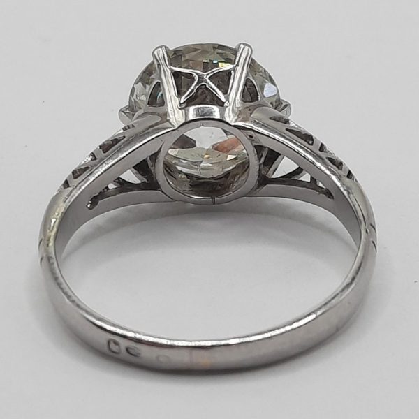 2.61ct Old European Transitional Cut Diamond Engagement Ring
