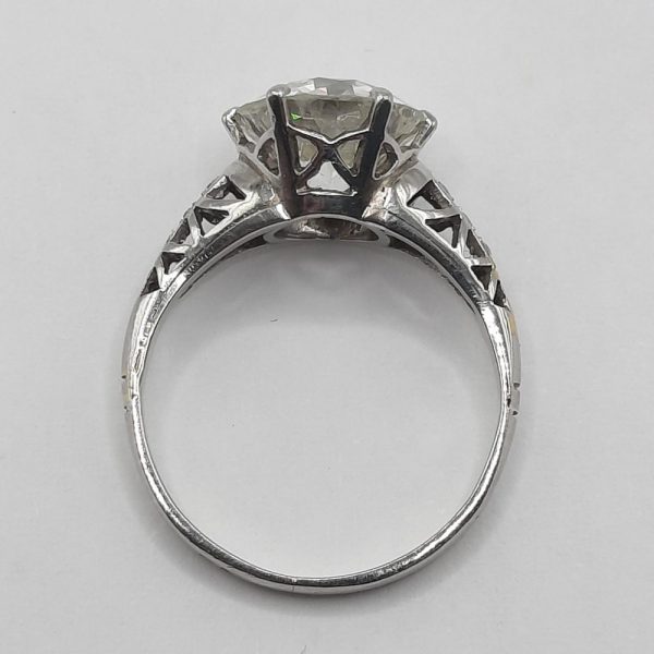 2.61ct Old European Transitional Cut Diamond Engagement Ring