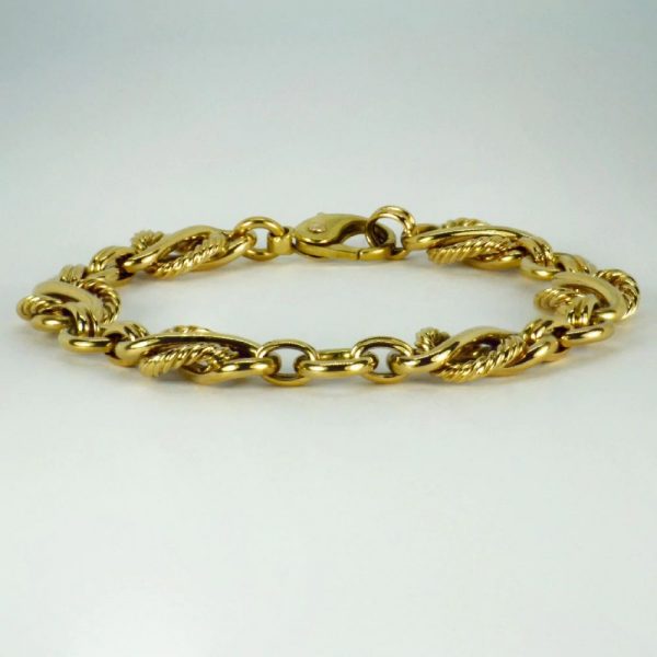 Vintage Yellow Gold Fancy Link Bracelet