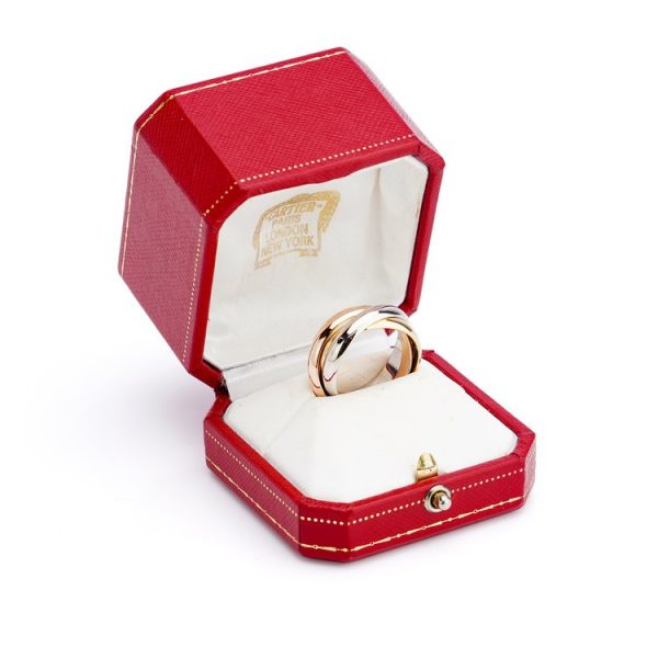 Vintage Cartier Trinity Tri Colour 18ct Gold Ring in original Cartier box. Made in France, Circa 1997