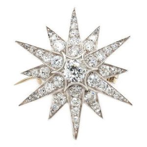 Antique Victorian 2.56ct Diamond Star Brooch