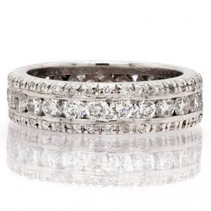 Vintage Favero Ornate 2.10ct Diamond Full Eternity Band Ring
