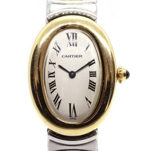 Cartier Baignoire 18ct Yellow Gold and Steel Small Model 8057910 Quartz Watch