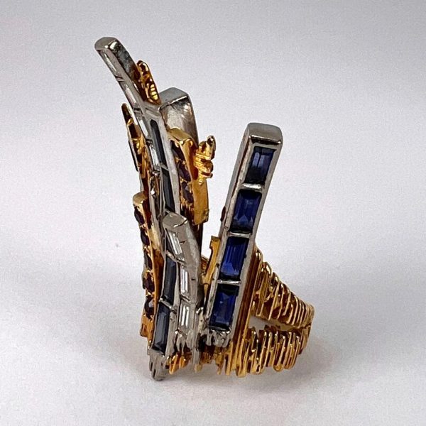 Charles de Temple Sapphire Diamond Amethyst Dress Ring