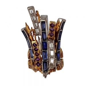 Charles de Temple Sapphire Diamond Amethyst Dress Ring