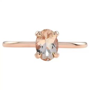 1.20ct Oval Morganite Solitaire Engagement Ring