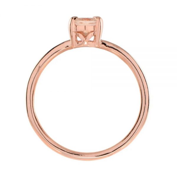 1.20ct Oval Pink Morganite Solitaire Engagement Ring