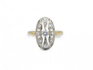 Antique Art Deco Diamond Set Lozenge Ring