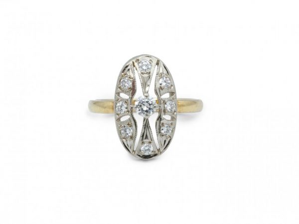 Antique Art Deco Diamond Set Lozenge Ring