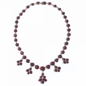 Georgian Antique Garnet Fringe Necklace