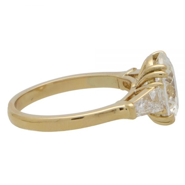 GIA Certified 3ct Oval Cut Diamond Three Stone Ring