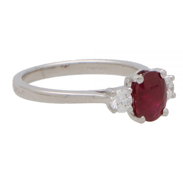 1.50ct Ruby and Diamond Trilogy Ring