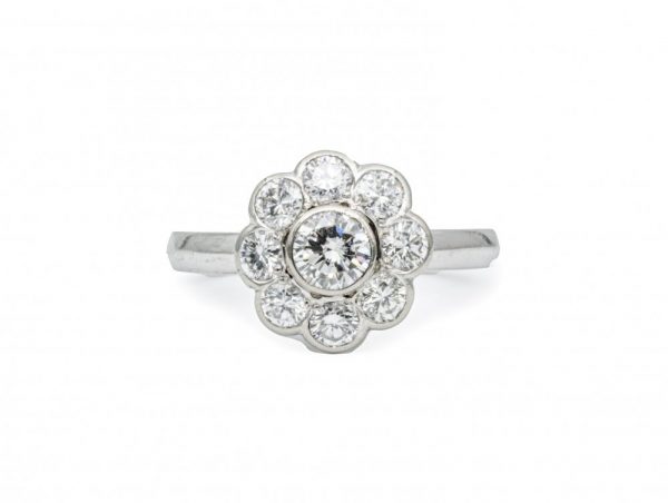 Vintage 1.70ct Diamond Daisy Cluster Ring