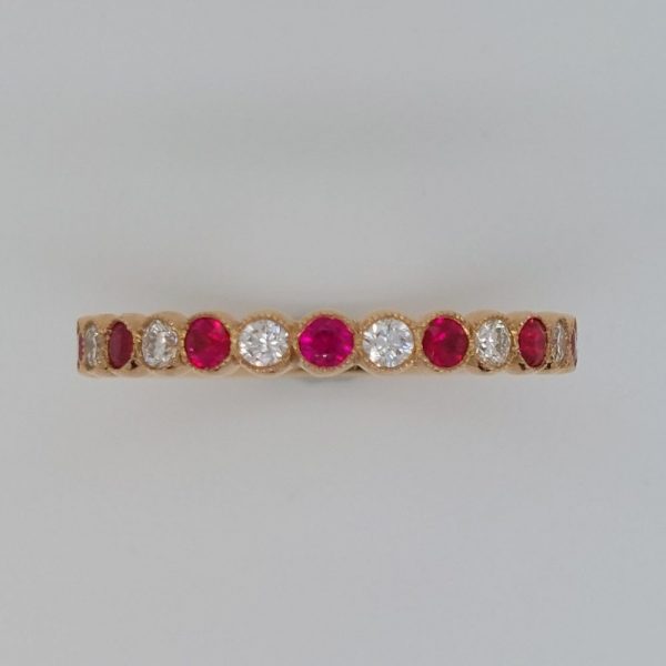0.34ct Ruby and Diamond 18ct Rose Gold Eternity Ring