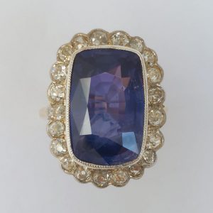 16.50ct Colour Change Sapphire and Diamond Ring