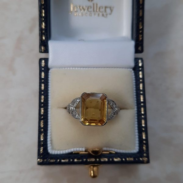 3.20ct Yellow Sapphire and Diamond Dress Ring