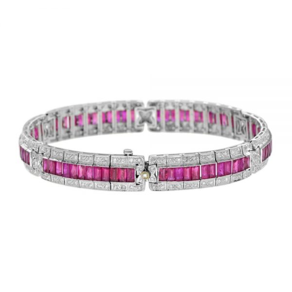 Art Deco Style Ruby and Diamond Bracelet